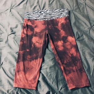 PINK Yoga Pants Acid Wash Crop